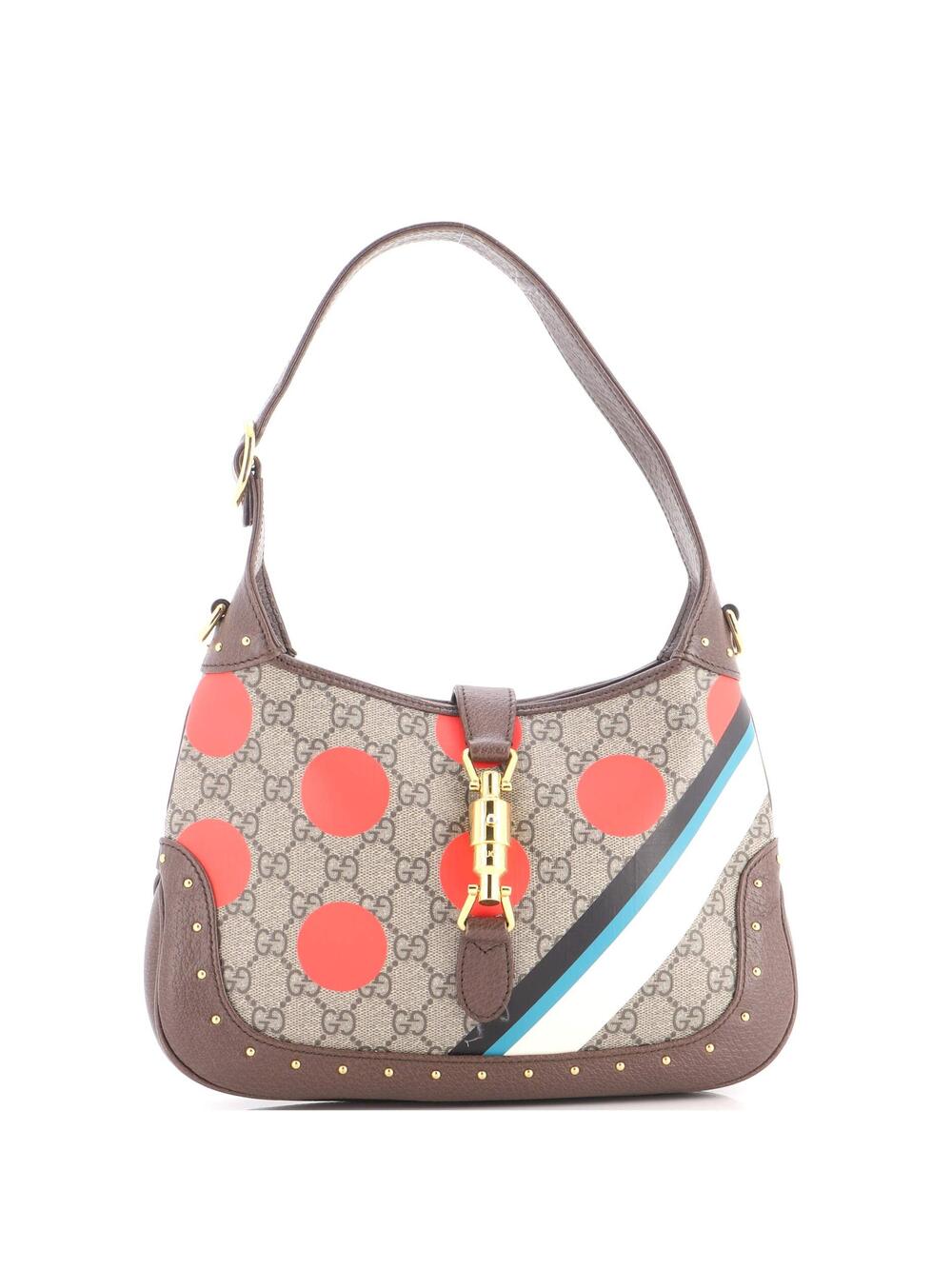 Gucci Jackie Hobo Studded Printed Gg #356617G13B